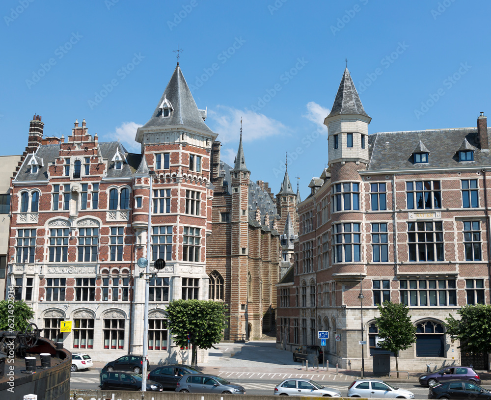 Belgium view of Antwerp on a cloudy spring day