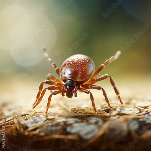 Crawling mite on the ground, generated by AI