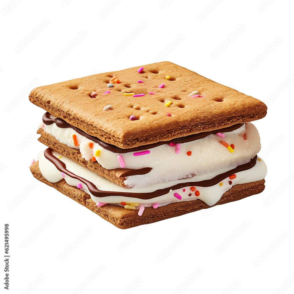 Ice cream sandwich. transparent background
