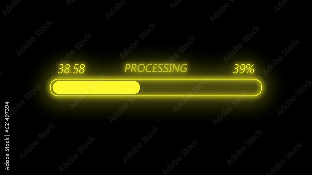 Yellow color loading bar animation . rotation loading bar on black background . motion 4k video footage .