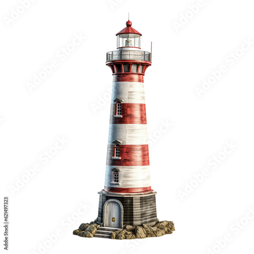 Lighthouse model. isolated object, transparent background