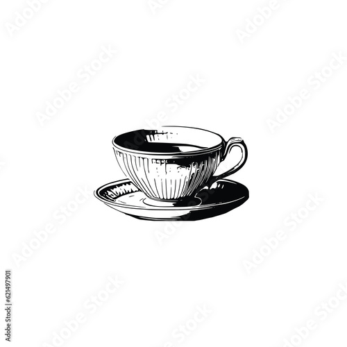 Hand-sketched tea Cup Vector illustration.