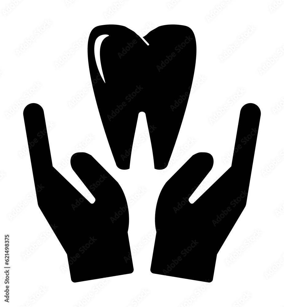 Protect teeth icon illustration, black on white background Protect teeth icon illustration, black on white background