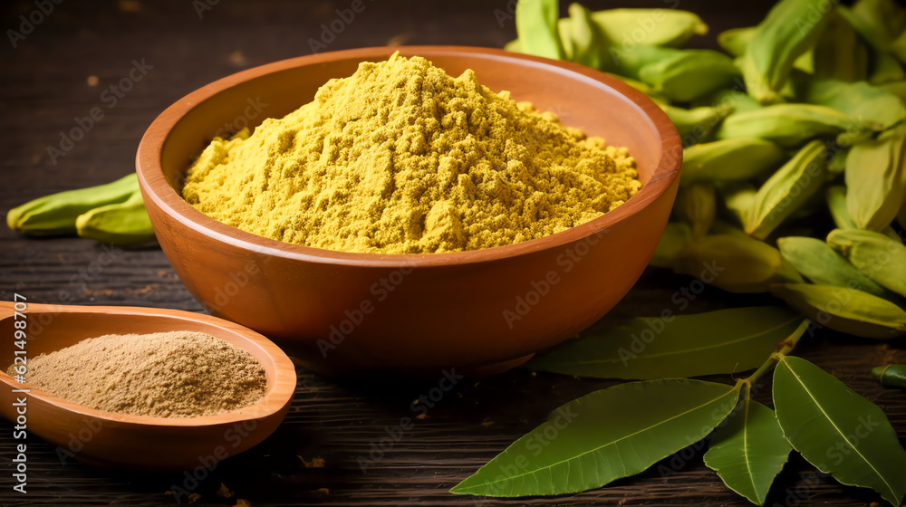 Amchur ist ein Gewürz aus unreifen Mangos. Amchur is a spice made from dried