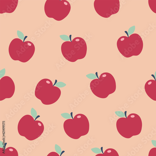 Simple Red Apple pattern. Fruit vector