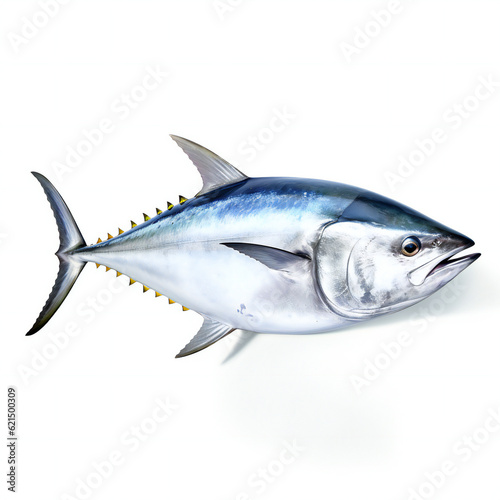Tuna fish on white background. 3D illustration digital art design  generative AI
