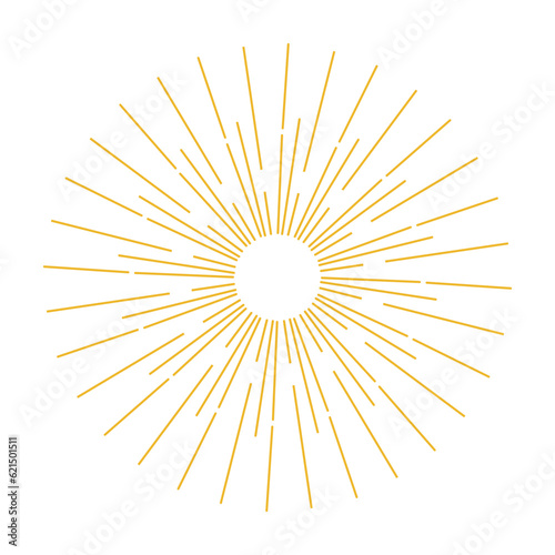 Golden Vintage Sunburst Design Vector Template