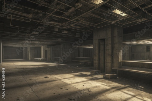 Interior of a building in post-apocalyptic world