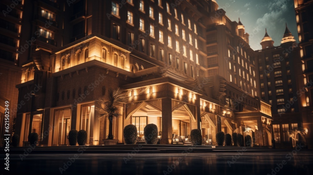 Modern luxury hotel. Generative AI