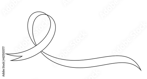 awareness ribbons line art style. breast cancer awareness element vector