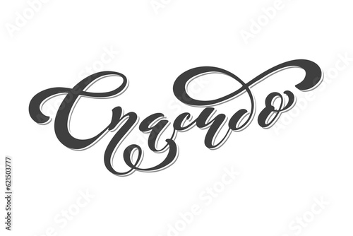 Russian vector lettering Thank you . Modern brush calligraphy. Hand drawn design elements. Vector illustration. © Alwih
