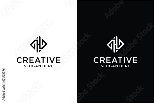 Letter b technology Logo design concept