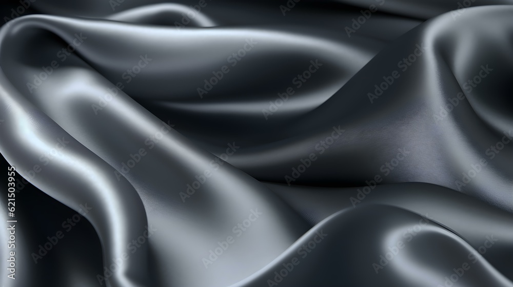 Close up of a soft Satin Texture in anthracite Colors. Elegant Background.
