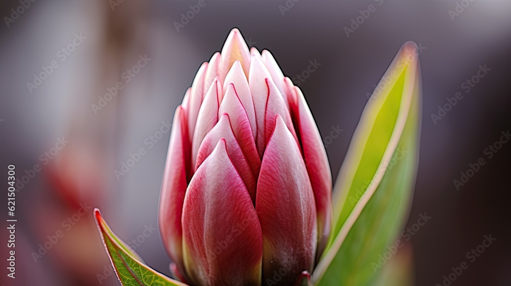 A close-up of a delicate flower bud, on the verge of blooming, showcasing its intricate petals and promising beauty., generative ai A close-up of a delicate flower bud, on the verge of blooming, showcasing its intricate petals and promising beauty., generative ai