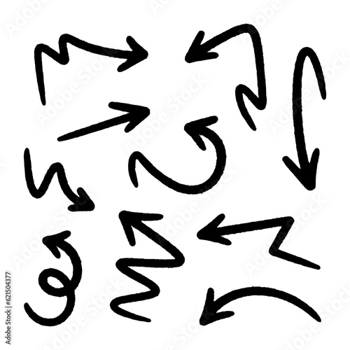 hand doodle arrow set  vector illustration