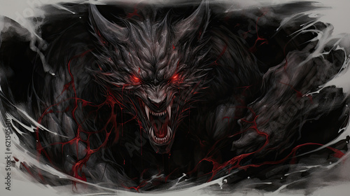 halloween werewolf monster horror - by generative ai