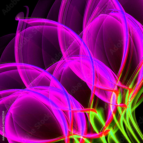 Abstract color dynamic background with lighting effect. Futuristic bright painting texture for creativity graphic design. Shiny pattern for wallpaper, poster, cover booklet, flyer, banner. Fractal art