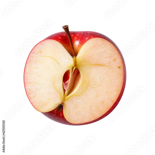 Sliced apple. isolated object, transparent background