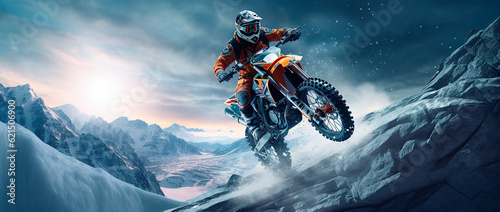 A rider who is on a snowmobile jumping on top of rock.