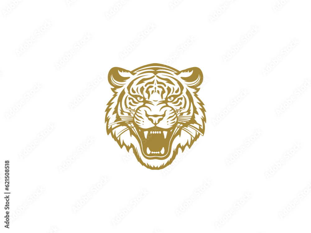 Tiger logo, simple and colorful illustration, transparent background, Premium Photo, Tiger Logo Stock Illustrations, Cool tiger logo vector illustration,