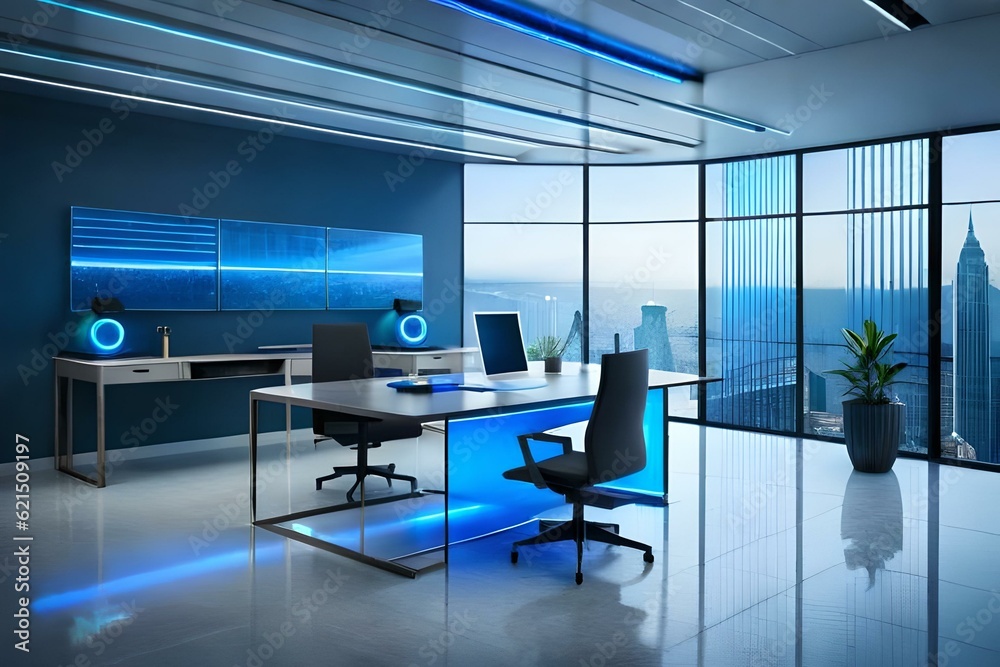 modern office interior with table modern office interior with table
