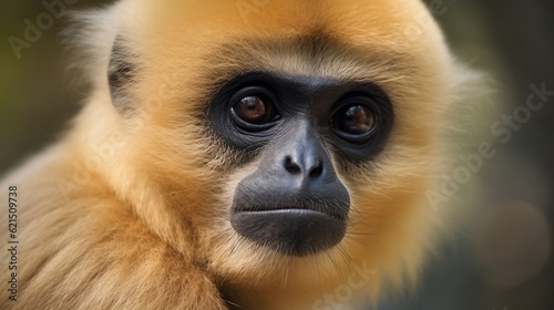 Portrait of a lar gibbon. Generative AI