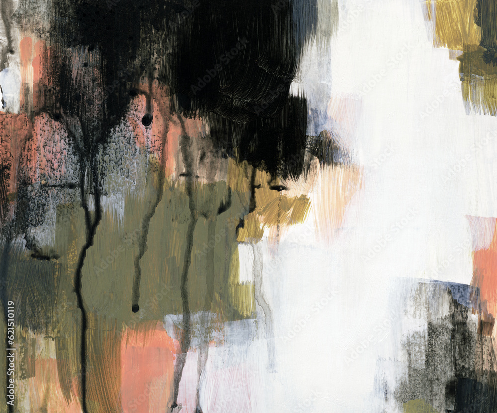 Obraz premium Contemporary abstract painting. Versatile artistic image for creative design projects: posters, banners, cards, covers, magazines, prints and wallpapers. Artist-made art, no AI.