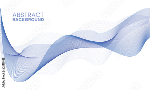 Fototapeta Naklejka Na Ścianę i Meble -  Abstract background blue waves line art pattern