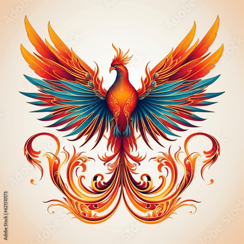fire bird, phoenix bird Generative AI