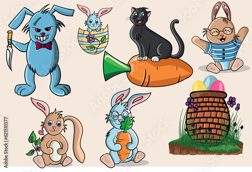 Easter vector bundle illustration for cricut