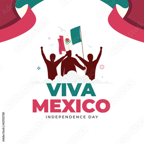 Viva mexico independence day banner design template