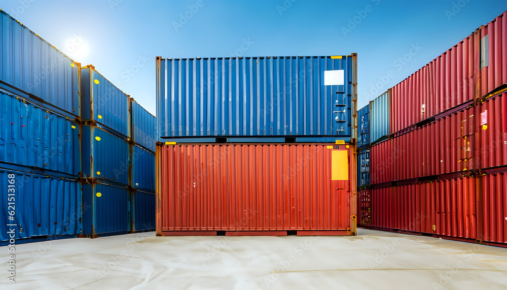 Fototapeta premium container cargo container, AI generated 