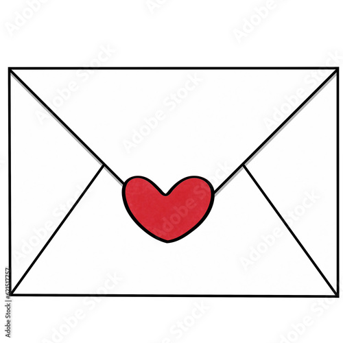 Drawing of white envelope w...