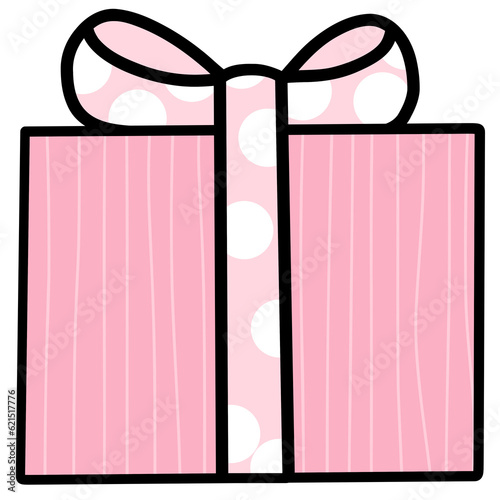 Drawing of pink gift box is...
