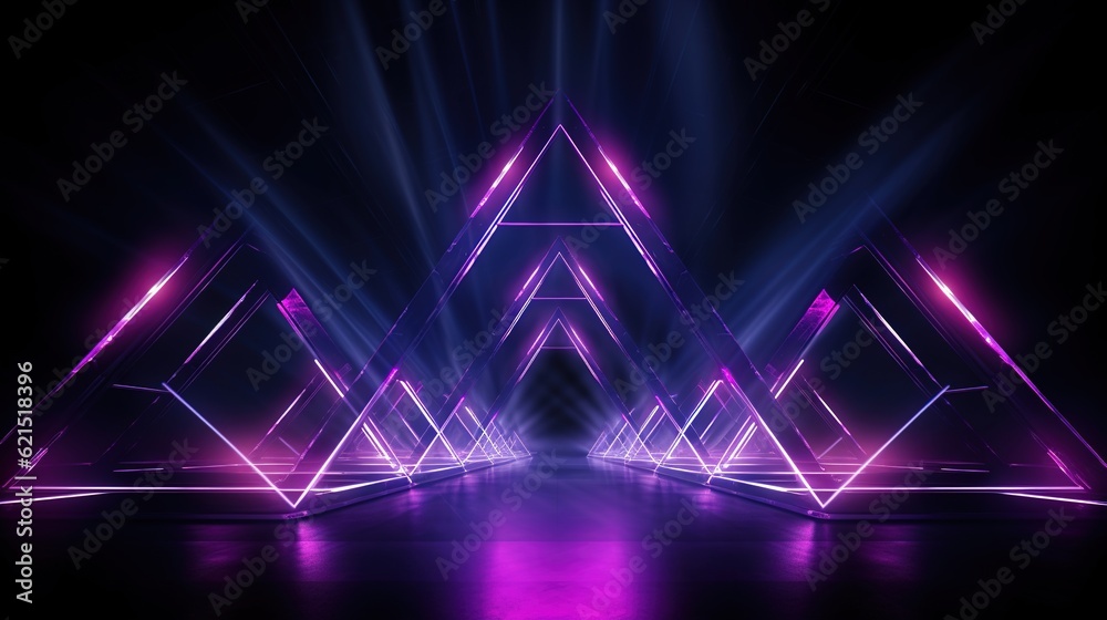 Sci Fi Triangle Neon Glowing Fluorescent Line (3)