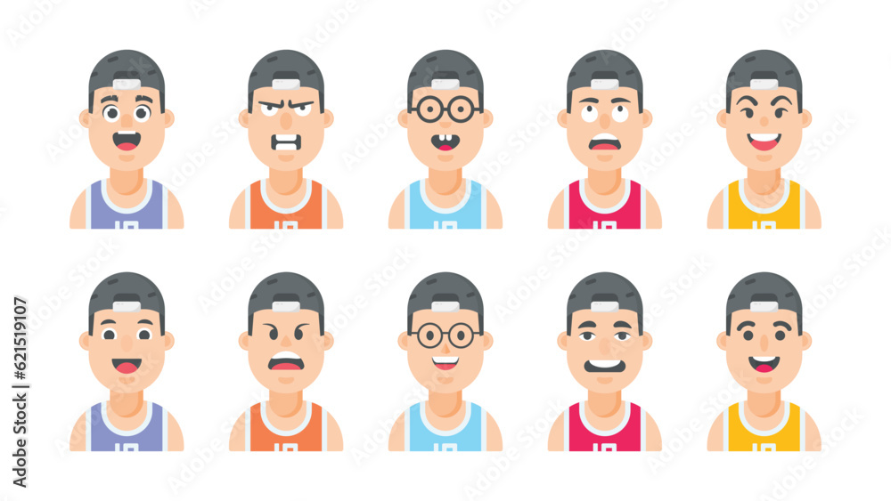 Vector user profile avatar set for male Vector user profile avatar set for male