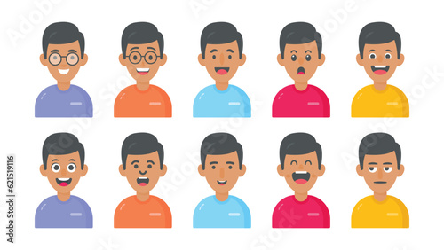 students avatar profile icons of vector cartoon characters, vector illustration 