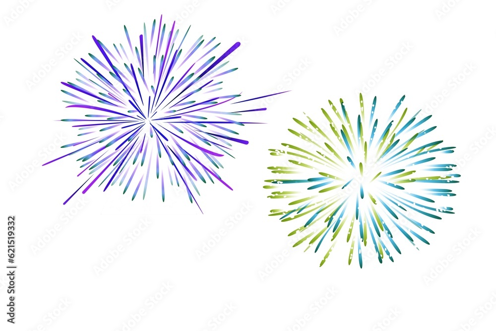 Naklejka premium new year fireworks isolated on white background