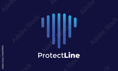 Logo vector blue shield letter S logotype concept minimalism symbol security