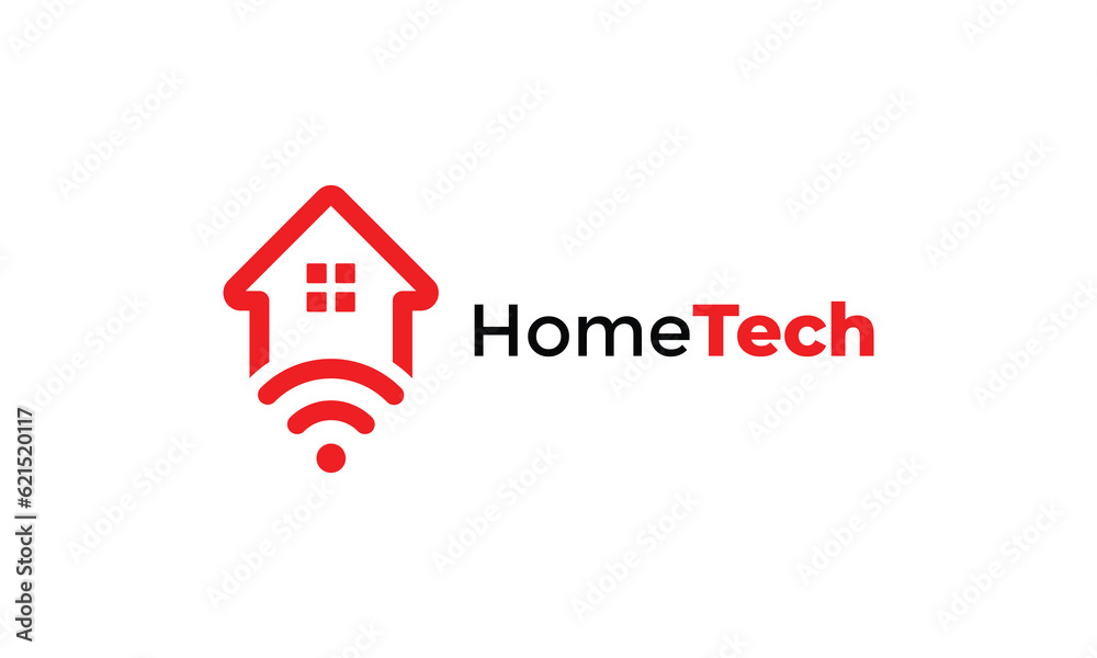 Logo vector modern home control internet signal network device connection house technology secure Logo vector modern home control internet signal network device connection house technology secure