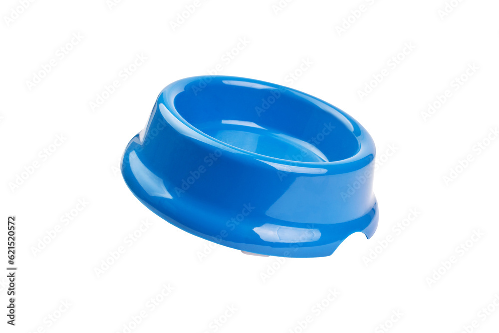 blue plate for dogs and cats on a transparent background