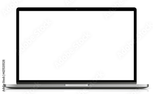 Modern laptop mockup with empty white monitor - stock vector