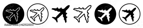 Set airplane icon symbol, collection plane sign - vector