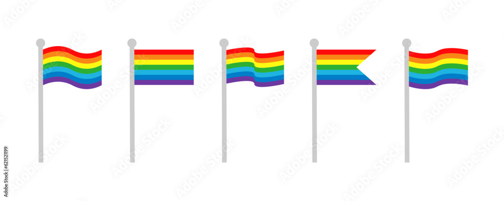 Set of LGBT flags vector icons. Homosexual, gay, transgender or lesbian symbol. Rainbow parade. Set of LGBT flags vector icons. Homosexual, gay, transgender or lesbian symbol. Rainbow parade.
