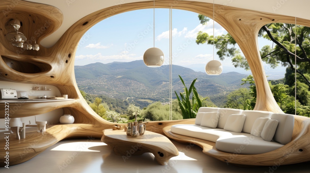 Obraz premium Wood home material 3d rendering Concept, Generative AI