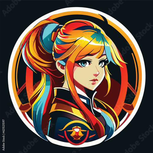 Young girl anime style character vector illustration design.