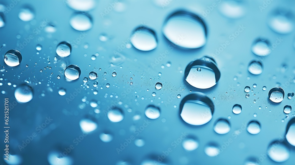 Waterdrops on a Blue Background Waterdrops on a Blue Background