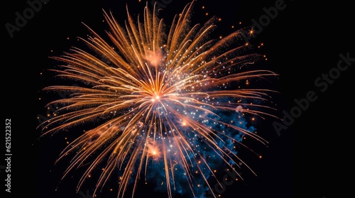 Colorful fireworks in the night sky. Generative AI.