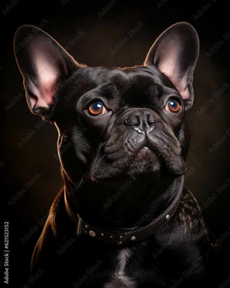 French Bulldog. Beautiful dog. Close-up shot. AI generated.