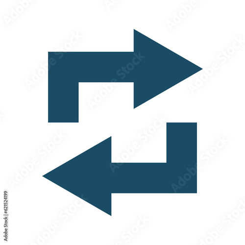 High quality dark blue flat arrow icon on white background. Isolated illustration. 
